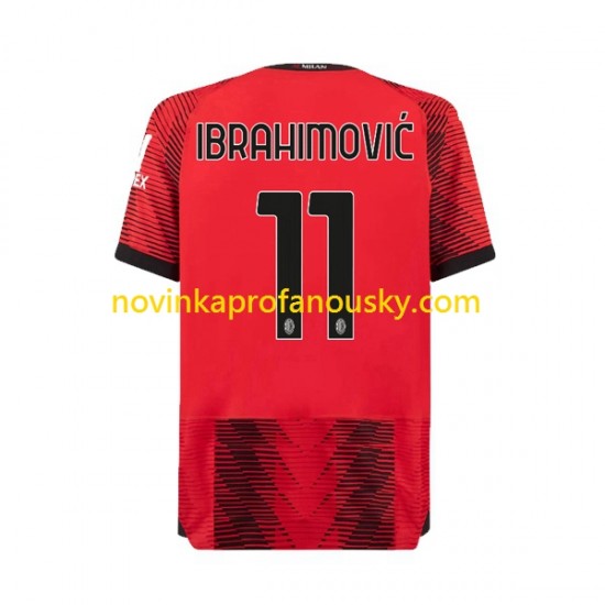 AC Milán Dres Ibrahimović 11 Domácí Fotbalové Dresy pro Muže 2023-2024 Krátký rukáv
