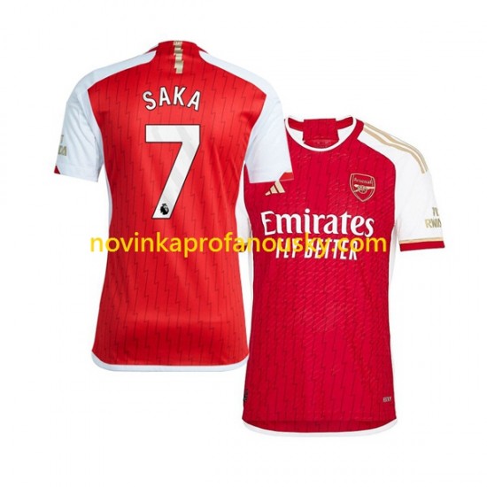 Arsenal Dres Saka 7 Domácí Fotbalové Dresy pro Muže 2023-2024 Krátký rukáv