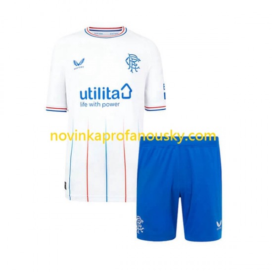 Rangers Dres Venkovní Fotbalové Dresy pro Děti 2023-2024 Krátký rukáv