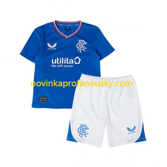 Rangers Dres Domácí Fotbalové Dresy pro Děti 2023-2024 Krátký rukáv