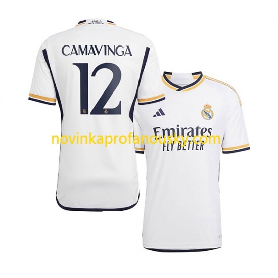 Real Madrid Dres Camavinga 12 Domácí Fotbalové Dresy pro Muže 2023-2024 Krátký rukáv