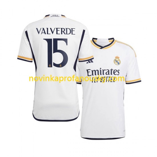 Real Madrid Dres Federico Valverde 15 Domácí Fotbalové Dresy pro Muže 2023-2024 Krátký rukáv