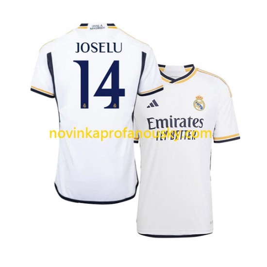 Real Madrid Dres JOSELU 14 Domácí Fotbalové Dresy pro Muže 2023-2024 Krátký rukáv
