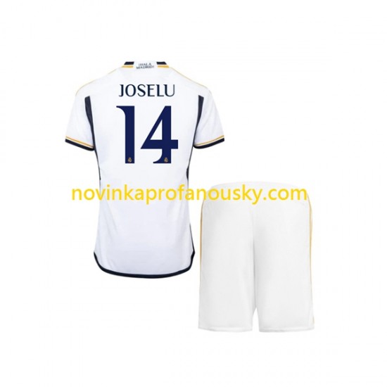 Real Madrid Dres JOSELU 14 Domácí Fotbalové Dresy pro Děti 2023-2024 Krátký rukáv