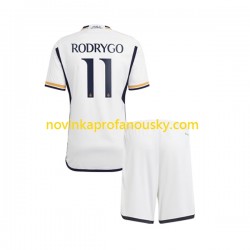 Real Madrid Dres Rodrygo Goes 11 Domácí Fotbalové Dresy pro Děti 2023-2024 Krátký rukáv