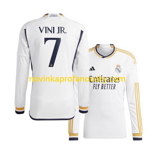 Real Madrid Dres Vinicius Junior 7 Domácí Fotbalové Dresy pro Muže 2023-2024 Dlouhý rukáv