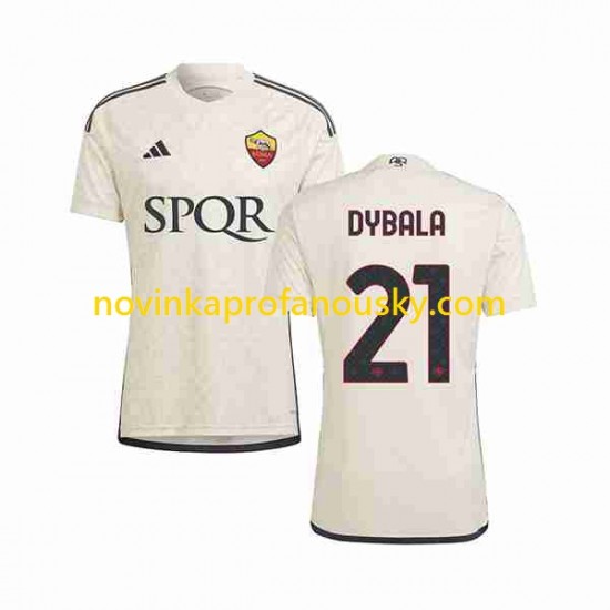 AS Řím Dres Paulo Dybala 21 Venkovní Fotbalové Dresy pro Muže 2023-2024 Krátký rukáv