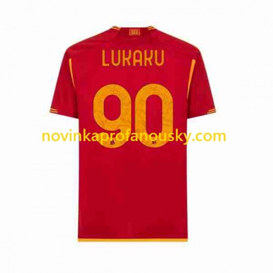 AS Řím Dres Romelu Lukaku 90 Domácí Fotbalové Dresy pro Muže 2023-2024 Krátký rukáv