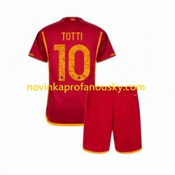 AS Řím Dres Totti 10 Domácí Fotbalové Dresy pro Děti 2023-2024 Krátký rukáv