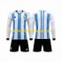 Argentina Dres 3 Stars Domácí Fotbalové Dresy pro Děti MS ve fotbale 2022 Dlouhý rukáv