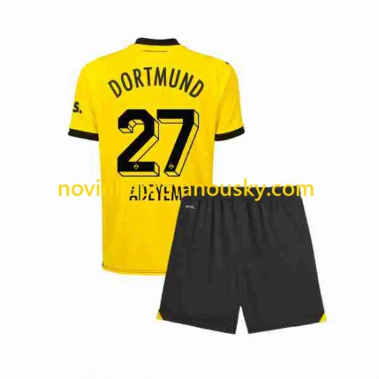 Borussia Dortmund Dres Karim Adeyemi 27 Domácí Fotbalové Dresy pro Děti 2023-2024 Krátký rukáv