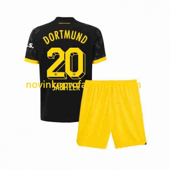 Borussia Dortmund Dres Marcel Sabitzer 20 Venkovní Fotbalové Dresy pro Děti 2023-2024 Krátký rukáv