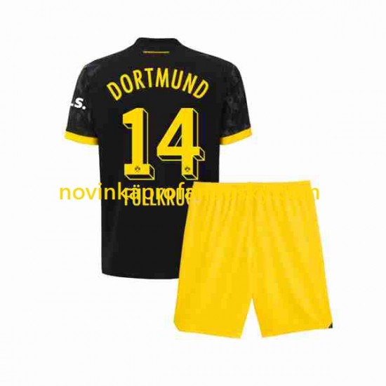 Borussia Dortmund Dres Niclas Fullkrug 14 Venkovní Fotbalové Dresy pro Děti 2023-2024 Krátký rukáv