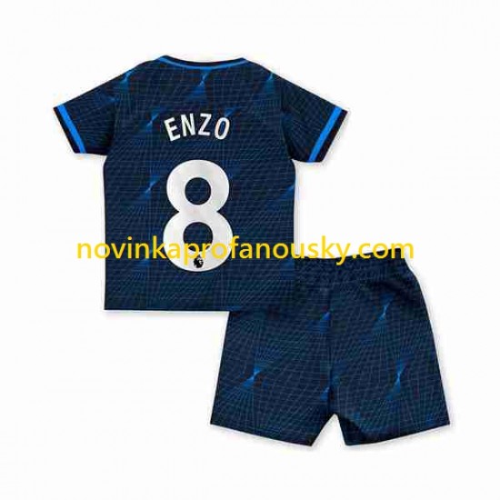 Chelsea Dres Enzo Fernandez 8 Venkovní Fotbalové Dresy pro Děti 2023-2024 Krátký rukáv