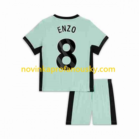 Chelsea Dres Enzo Fernandez 8 Alternativní Fotbalové Dresy pro Děti 2023-2024 Krátký rukáv