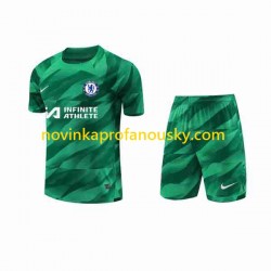 Chelsea Dres Brankářské Alternativní Fotbalové Dresy pro Děti 2023-2024 Krátký rukáv