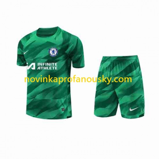 Chelsea Dres Brankářské Alternativní Fotbalové Dresy pro Děti 2023-2024 Krátký rukáv