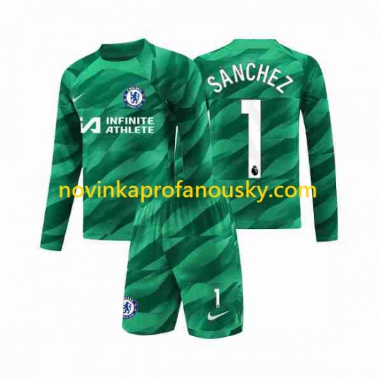 Chelsea Dres Robert Sanchez 1 Brankářské Alternativní Fotbalové Dresy pro Děti 2023-2024 Dlouhý rukáv