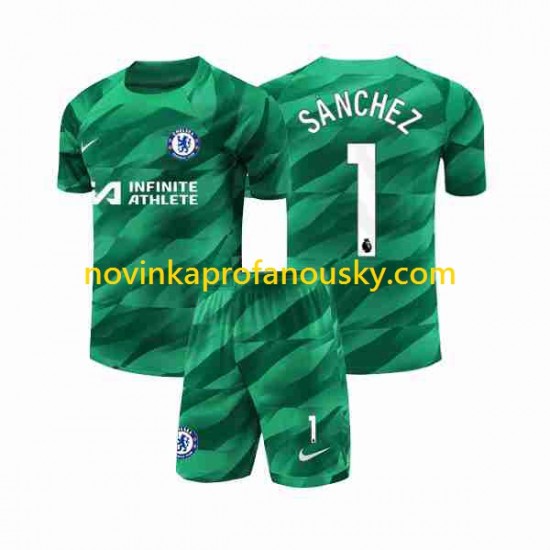 Chelsea Dres Robert Sanchez 1 Brankářské Alternativní Fotbalové Dresy pro Děti 2023-2024 Krátký rukáv