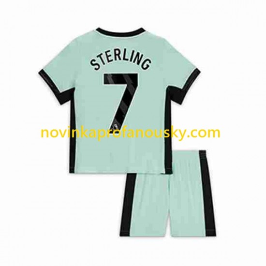 Chelsea Dres Raheem Sterling 7 Alternativní Fotbalové Dresy pro Děti 2023-2024 Krátký rukáv
