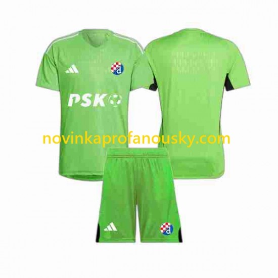 Dinamo Záhřeb Dres Brankářské Domácí Fotbalové Dresy pro Děti 2023-2024 Krátký rukáv