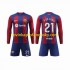 FC Barcelona Dres Frenkie de Jong 21 Domácí Fotbalové Dresy pro Děti 2023-2024 Dlouhý rukáv