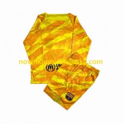 FC Barcelona Dres Brankářské Čtvrtý Fotbalové Dresy pro Děti 2023-2024 Dlouhý rukáv