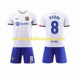 FC Barcelona Dres Pedri 8 Venkovní Fotbalové Dresy pro Děti 2023-2024 Krátký rukáv