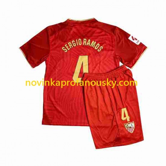 Sevilla FC Dres Sergio Ramos 4 Venkovní Fotbalové Dresy pro Děti 2023-2024 Krátký rukáv