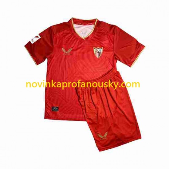 Sevilla FC Dres Sergio Ramos 4 Venkovní Fotbalové Dresy pro Děti 2023-2024 Krátký rukáv