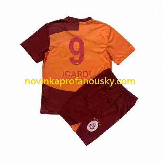 Galatasaray Dres Icardi 9 Domácí Fotbalové Dresy pro Děti 2023-2024 Krátký rukáv