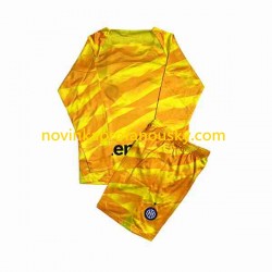 Inter Milán Dres Brankářské Domácí Fotbalové Dresy pro Děti 2023-2024 Dlouhý rukáv