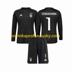 Itálie Dres Donnarumma 1 Brankářské Venkovní Fotbalové Dresy pro Děti 2023 Dlouhý rukáv