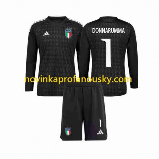 Itálie Dres Donnarumma 1 Brankářské Venkovní Fotbalové Dresy pro Děti 2023 Dlouhý rukáv
