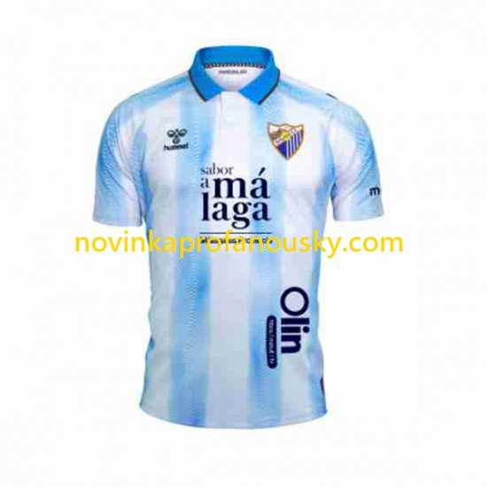 Málaga CF Dres Domácí Fotbalové Dresy pro Muže 2023-2024 Krátký rukáv