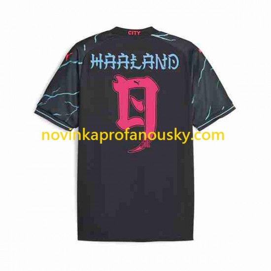 Manchester City Dres Haaland 9 Special Printing Alternativní Fotbalové Dresy pro Muže 2023-2024 Krátký rukáv