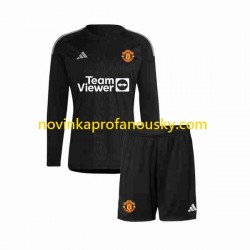 Manchester United Dres Brankářské Alternativní Fotbalové Dresy pro Děti 2023-2024 Dlouhý rukáv
