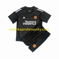 Manchester United Dres Brankářské Alternativní Fotbalové Dresy pro Děti 2023-2024 Krátký rukáv