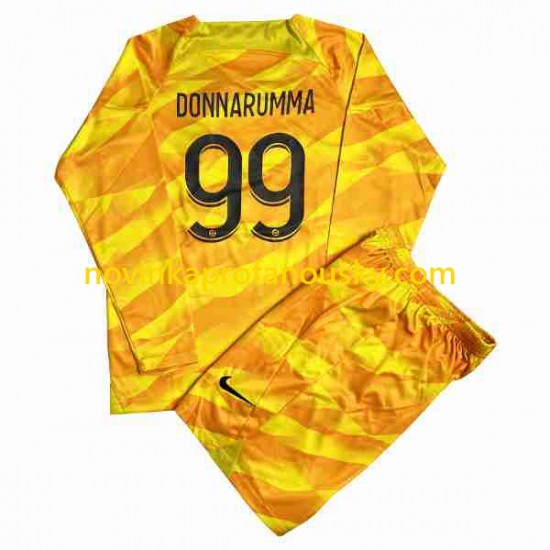 Paris Saint-Germain Dres DONNARUMMA 99 Brankářské Venkovní Fotbalové Dresy pro Děti 2023-2024 Dlouhý rukáv