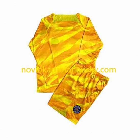 Paris Saint-Germain Dres Brankářské Venkovní Fotbalové Dresy pro Děti 2023-2024 Dlouhý rukáv