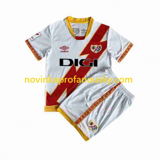 Rayo Vallecano Dres Domácí Fotbalové Dresy pro Děti 2023-2024 Krátký rukáv