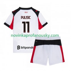 AC Milán Dres Christian Pulisic 11 Venkovní Fotbalové Dresy pro Děti 2025-2026 Krátký rukáv