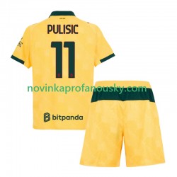 AC Milán Dres Christian Pulisic 11 Alternativní Fotbalové Dresy pro Děti 2025-2026 Krátký rukáv