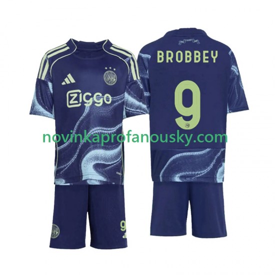AFC Ajax Dres Brian Brobbey 9 Venkovní Fotbalové Dresy pro Děti 2025-2026 Krátký rukáv