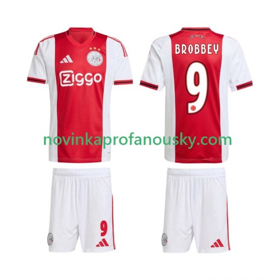 AFC Ajax Dres Brian Brobbey 9 Domácí Fotbalové Dresy pro Děti 2025-2026 Krátký rukáv