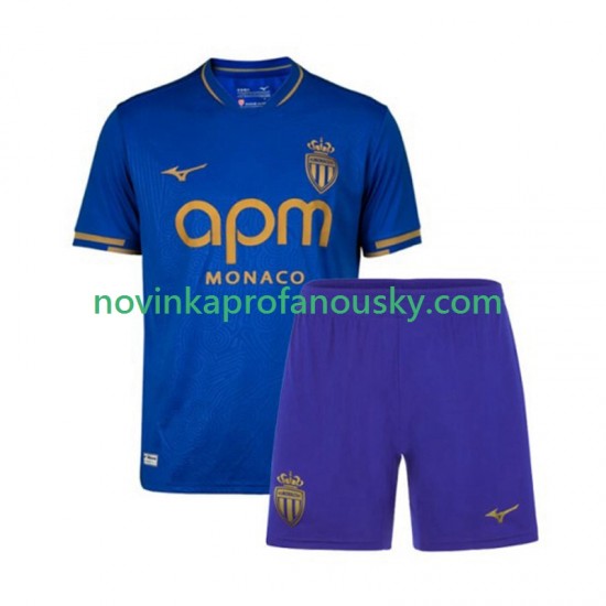 AS Monaco Dres Venkovní Fotbalové Dresy pro Děti 2025-2026 Krátký rukáv