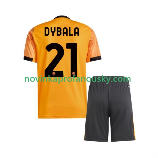 AS Řím Dres Dybala 21 Venkovní Fotbalové Dresy pro Děti 2025-2026 Krátký rukáv