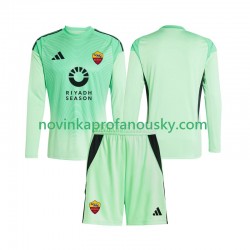 AS Řím Dres Brankářské Venkovní Fotbalové Dresy Čtvrtý Fotbalové Dresy pro Děti 2025-2026 Dlouhý rukáv