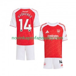Arsenal Dres Viktor Gyokeres 14 Domácí Fotbalové Dresy pro Děti 2025-2026 Krátký rukáv