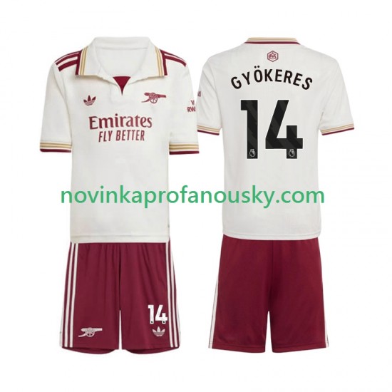 Arsenal Dres Viktor Gyokeres 14 Alternativní Fotbalové Dresy pro Děti 2025-2026 Krátký rukáv